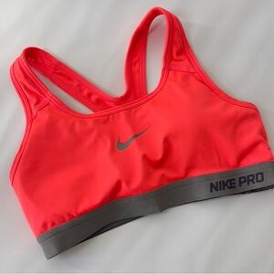 Nike Women’s Size S Sports Bra Bright Red Orange Gray